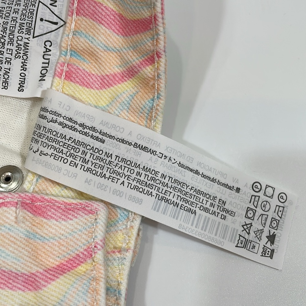 Zara Jean Shorts Size 2 NWOT Colorful Swirl Print Denim High Rise - Picture 11 of 11